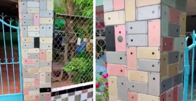 Viral, Ratusan iPhone 6 untuk Dekorasi Pagar Rumah