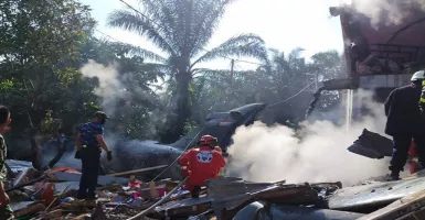 Seorang Pilot Selamat Insiden Pesawat Jatuh Milik TNI AU 