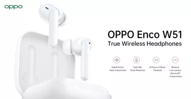 OPPO Enco W51 Headphone dengan Fitur Active Noise Cancellation