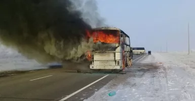 Detik-Detik Kecelakaan Bus, 20 Warga Terbakar, Langsung Meninggal