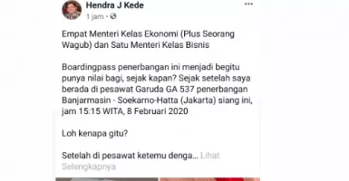 Indonesia Bangga... Kalau Menteri Duduk di Kelas Ekonomi Pesawat