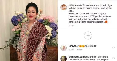 Titik Soeharto Pakai Tenun Maumere, Cantiknya Seperti Ibu Menhan