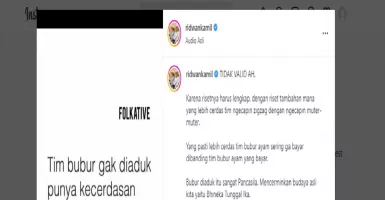 Ridwan Kamil Jadi Tim Bubur Diaduk, Kalau Kamu?