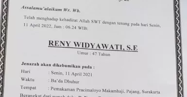 Mantan Anggota DPRD Solo, Reny Widyawati, Meninggal Dunia