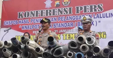 Meresahkan! 217 Knalpot Brong Disita dan Dimusnahkan Polres Temanggung