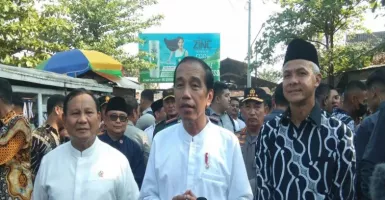 Bareng Prabowo dan Ganjar, Presiden Jokowi Cek Harga Komoditas di Pasar Grogolan Pekalongan