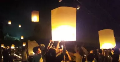 Wow! Ribuan Lampion Diterbangkan dalam Waisak di Candi Borobudur