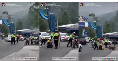 Viral! Pengendara Motor Hindari Razia Polisi di Tawangmangu, Berujung Jatuh dan Diinjak