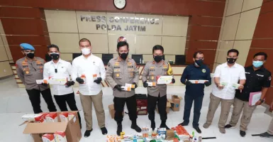 Satgas Gakkum Polda Jatim Amankan Puluhan Obat dan Vitamin