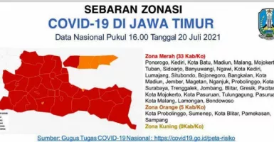 Covid-19 Belum Juga Melandai, Jawa Timur Merah Merona