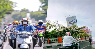 Cak Eri Keliling Surabaya Naik Motor, Gayanya Keren Abis!