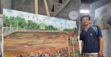 Pelukis ini Punya Cara Sendiri Ceritakan Sejarah Kota Blitar