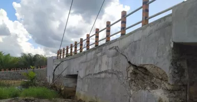 Baru Dibangun, Jembatan Gantung Durian Sebatang Sudah Rusak Parah