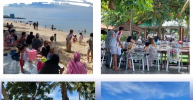Pantai Kemala Dipadati Pengunjung, Polisi Ingatkan Arus Kencang