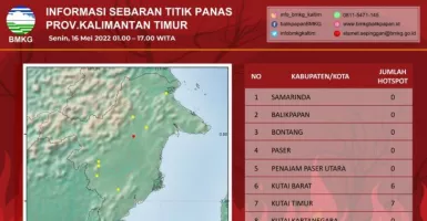 BMKG: 14 Titik Panas Terdeteksi di Kalimantan Timur