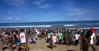 Ratusan Turis Lepasliarkan Penyu dan Tukik di Pantai Kuta