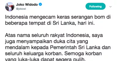 Presiden Jokowi Kecam Serangan Bom Di Sri Lanka