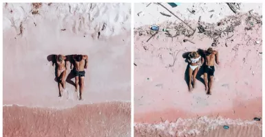 Pink Beach Penuh Sampah, Pasangan Traveler ini Sedih