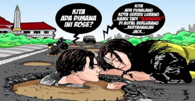 Gara-gara Jalan Berlubang, Meme Jack & Rose Bikin Ngakak