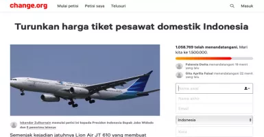 Petisi Turunkan Tiket Pesawat Mencapai 1 Juta Orang Lebih