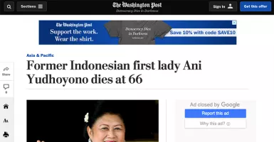 Ibu Negara Ani Yudhoyono Meninggal Dunia Jadi Sorotan Dunia