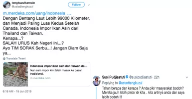 Menteri Susi Semprot Tengku Zulkarnain Nge-Twit Impor Ikan Asin