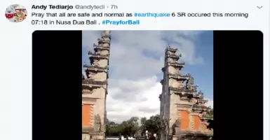 Pura di Nusa Dua Nyaris Roboh Akibat Gempa Bali