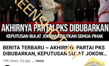 Benteng Istana Sebut Jokowi Bubarkan PKS, Hoaks Parah - GenPI.co
