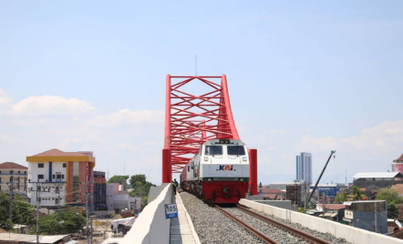 KAI Lakukan Uji Coba Beban Rel Layang di Simpang Joglo Solo, Pakai 8 Lokomotif - GenPI.co