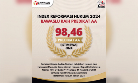 Bawaslu Raih Predikat AA Reformasi Hukum 2024 - GenPI.co