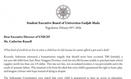 BEM UGM Surati UNICEF soal Anak SD di NTT Bunuh Diri: Negara Gagal dan Presiden Bodoh - GenPI.co