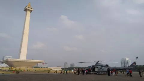 Jelang Pelantikan Presiden, 9 Helikopter Mendarat di Monas  - GenPI.co
