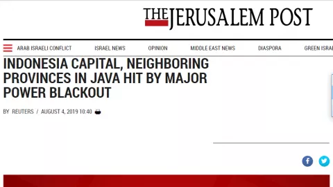 Jakarta Mati Lampu Diulas Media Asing Singapura Hingga Israel - GenPI.co