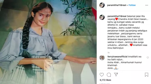 Paramitha Rusady: Ria Irawan, Sahabat Masa Remaja yang Cantik - GenPI.co