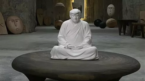 Laku Keras, Patung Buddha Donald Trump Dijual  - GenPI.co