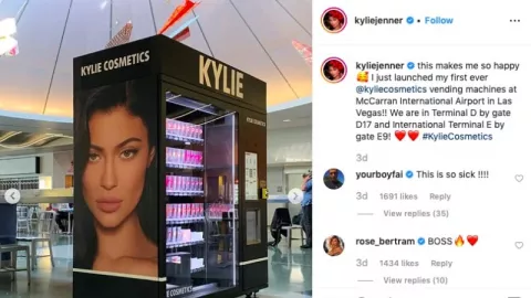 Kylie Jenner Jual Produk Kosmetik di Vending Machine   - GenPI.co