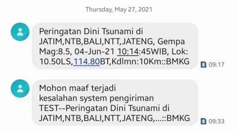 SMS Blast Gempa Berpotensi Tsunami 4 Juni, BMKG Beri Penjelasan - GenPI.co