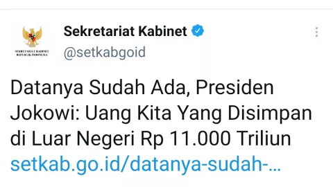 Berita Jokowi soal Rp 11 Ribu Triliun Hilang di Website Setkab - GenPI.co