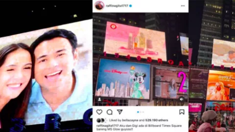 Wow, Raffi Ahmad & Nagita Terpampang di Times Square New York! - GenPI.co