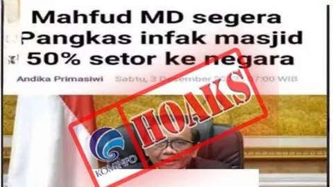 Mahfud MD Pangkas Infak Masjid, 50 Persen Disetor ke Negara, Hoaks - GenPI.co