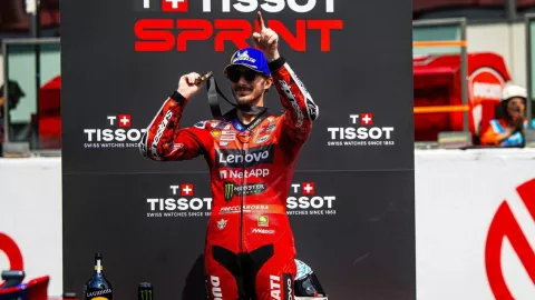 Francesco Bagnaia Kesal Gagal Menang di Sprint Race MotoGP Italia 2025 - GenPI.co