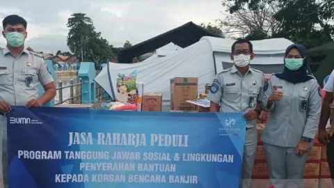 Peduli Korban Banjir, PT Jasa Raharja Berikan Bantuan Sembako - GenPI.co BANTEN