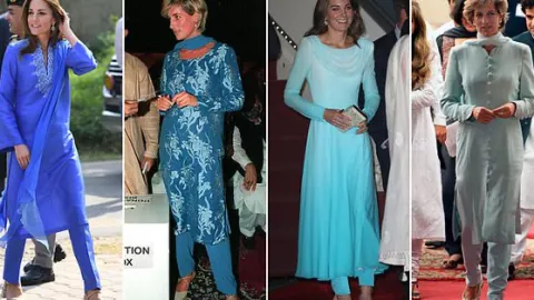 Tur ke Pakistan, Gaya Busana Kate Middleton Mirip Putri Diana - GenPI.co