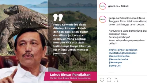 Pulau Komodo Bertiket Rp 14 Juta, Netizen: Mending Lihat Biawak - GenPI.co