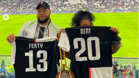 Nonton Liga Champions, Rihanna Bawa Tas Louis Vuitton Langka - GenPI.co