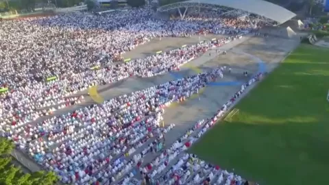 Pantauan Udara Salat Idul Adha di Makassar - GenPI.co