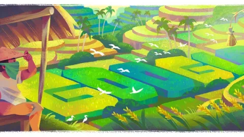 Google Doodle Merayakan Subak Warisan Budaya Indonesia - GenPI.co