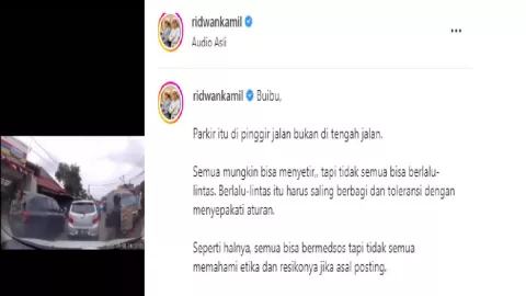 Ridwan Kamil Sentil Pengemudi Mobil yang Parkir di Tengah Jalan - GenPI.co JABAR