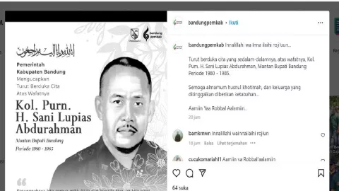 Innalillahi, Mantan Bupati Bandung Meninggal Dunia - GenPI.co JABAR