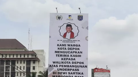 Vidal Baliho Bertuliskan Terima Kasih Pak Wali Kota Depok - GenPI.co JABAR